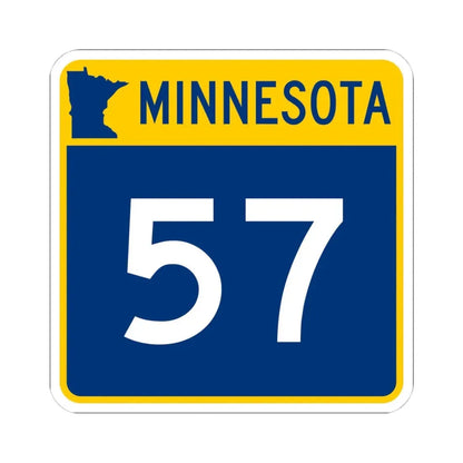 MN-57 (Minnesota) (Road Sign) STICKER Vinyl Kiss-Cut Decal 4 Inch White - The Sticker Space