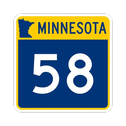 MN-58 (Minnesota) (Road Sign) STICKER Vinyl Kiss-Cut Decal 4 Inch White - The Sticker Space