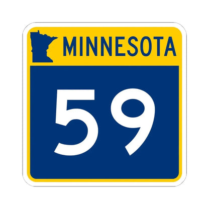 MN-59 (Minnesota) (Road Sign) STICKER Vinyl Kiss-Cut Decal 6 Inch White - The Sticker Space