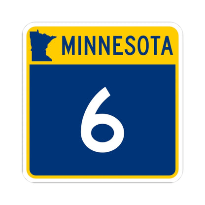 MN-6 (Minnesota) (Road Sign) STICKER Vinyl Kiss-Cut Decal 3 Inch White - The Sticker Space