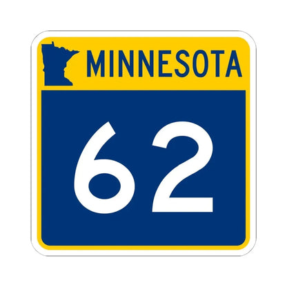 MN-62 (Minnesota) (Road Sign) STICKER Vinyl Kiss-Cut Decal 6 Inch White - The Sticker Space