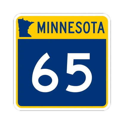 MN-65 (Minnesota) (Road Sign) STICKER Vinyl Kiss-Cut Decal 4 Inch White - The Sticker Space