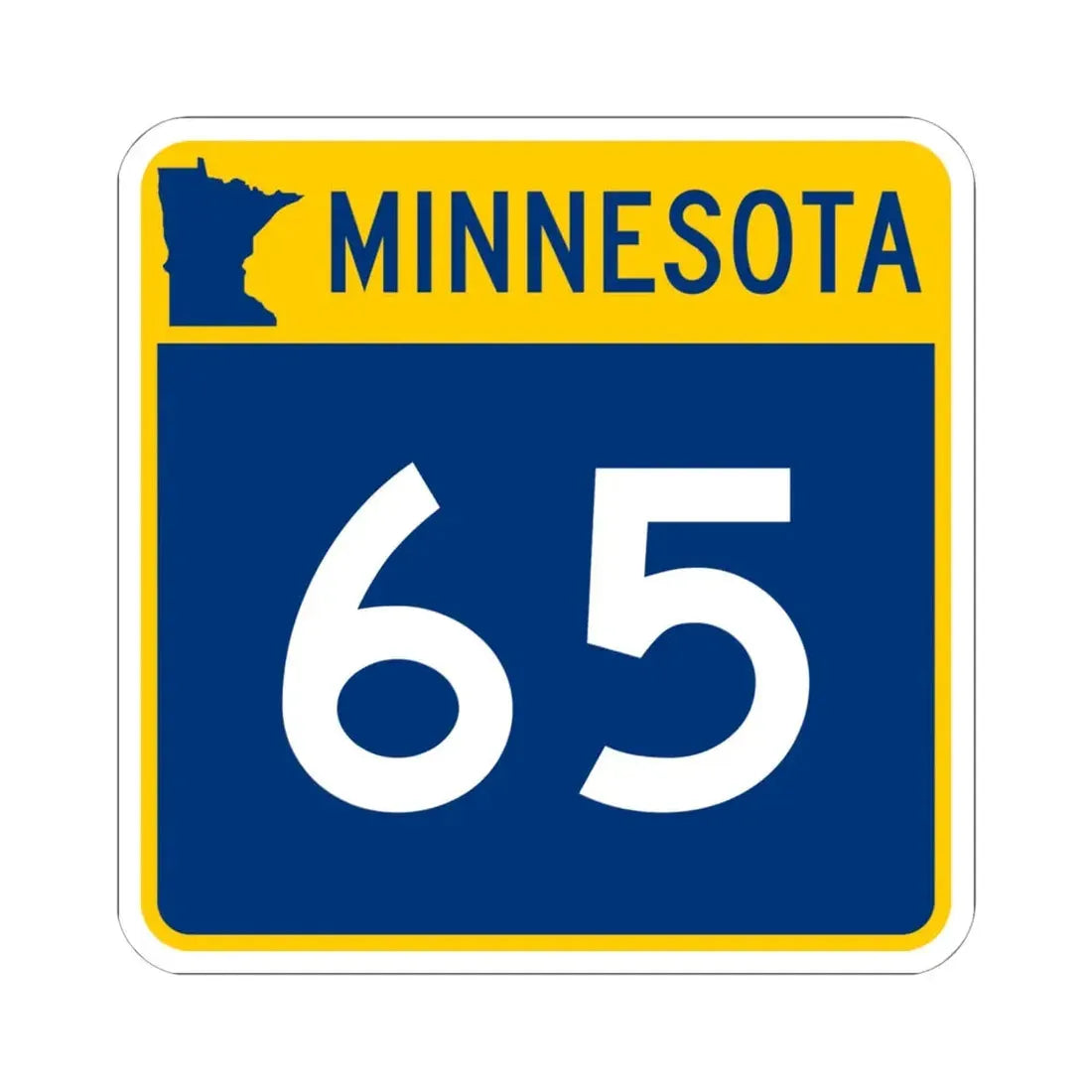 MN-65 (Minnesota) (Road Sign) STICKER Vinyl Kiss-Cut Decal - The Sticker Space