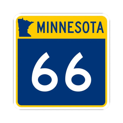 MN-66 (Minnesota) (Road Sign) STICKER Vinyl Kiss-Cut Decal 2 Inch White - The Sticker Space