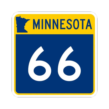 MN-66 (Minnesota) (Road Sign) STICKER Vinyl Kiss-Cut Decal 3 Inch White - The Sticker Space