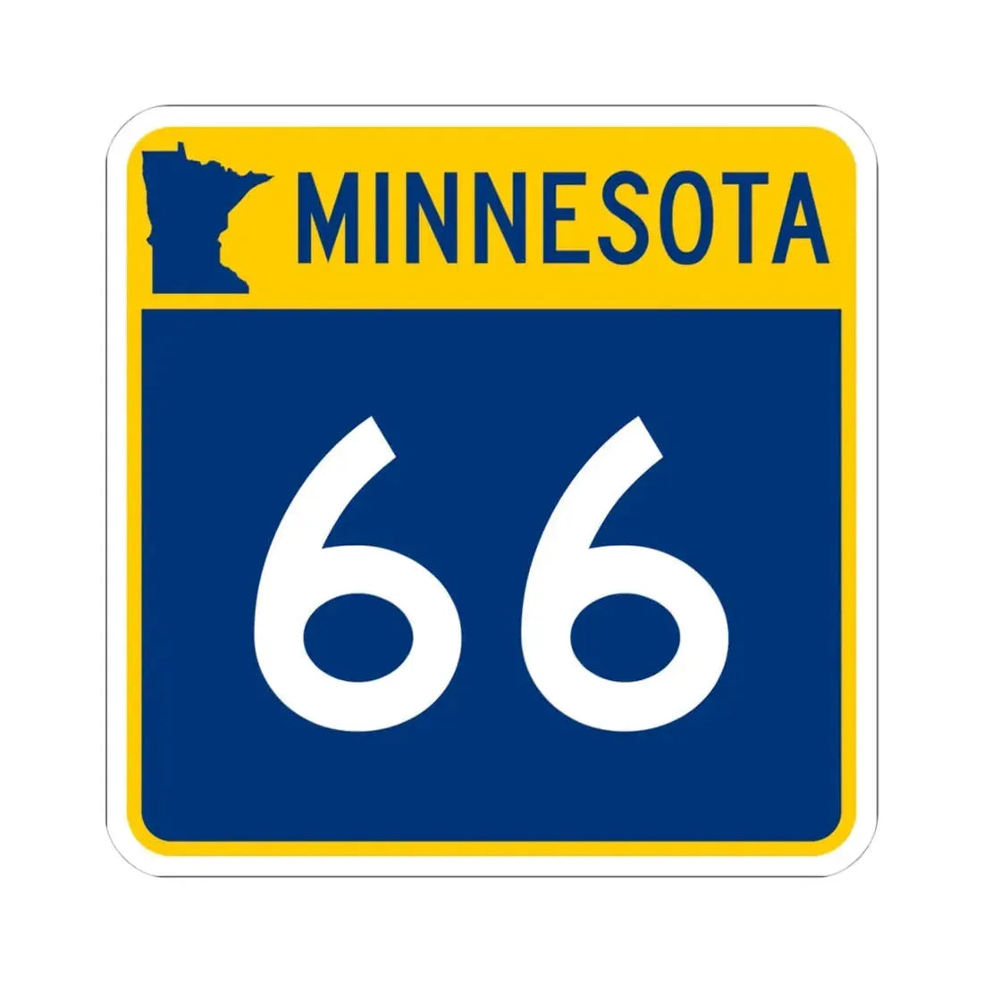MN-66 (Minnesota) (Road Sign) STICKER Vinyl Kiss-Cut Decal 4 Inch White - The Sticker Space