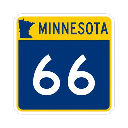 MN-66 (Minnesota) (Road Sign) STICKER Vinyl Kiss-Cut Decal 6 Inch White - The Sticker Space