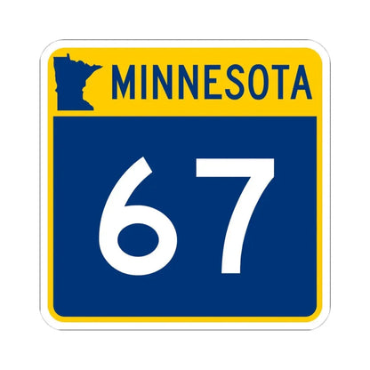 MN-67 (Minnesota) (Road Sign) STICKER Vinyl Kiss-Cut Decal 4 Inch White - The Sticker Space