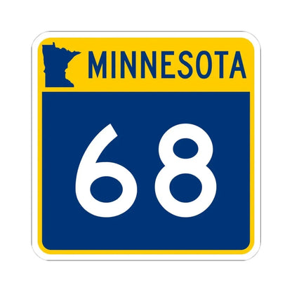 MN-68 (Minnesota) (Road Sign) STICKER Vinyl Kiss-Cut Decal 4 Inch White - The Sticker Space