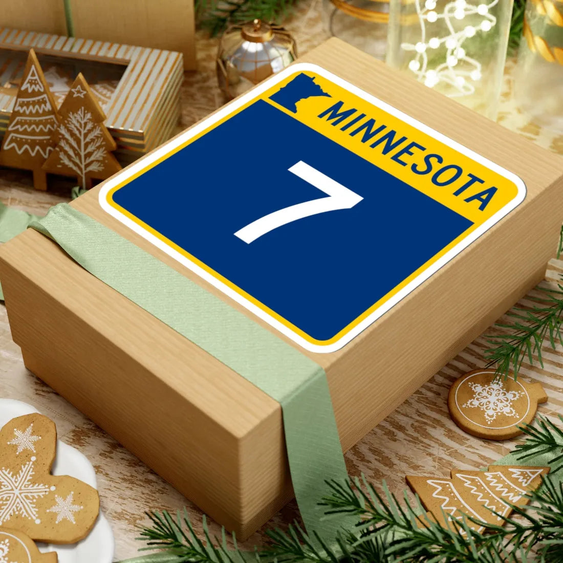 MN-7 (Minnesota) (Road Sign) STICKER Vinyl Kiss-Cut Decal - The Sticker Space