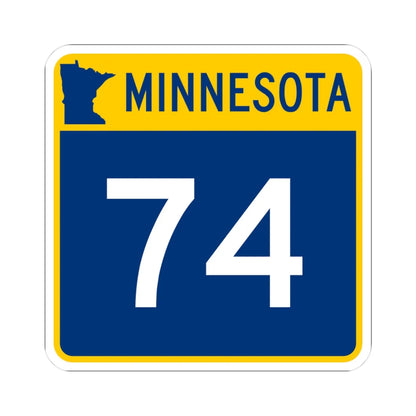 MN-74 (Minnesota) (Road Sign) STICKER Vinyl Kiss-Cut Decal 3 Inch White - The Sticker Space