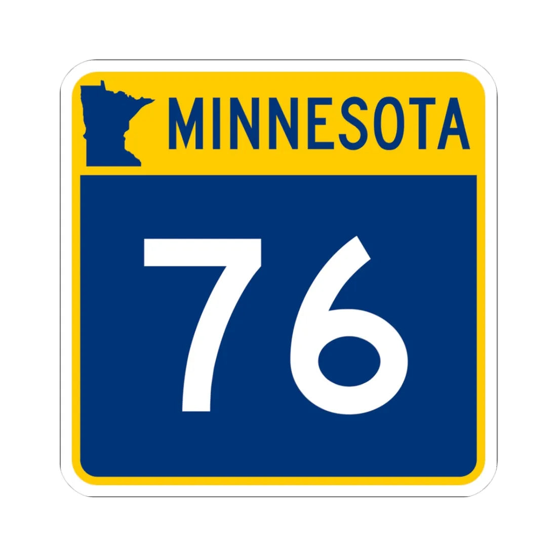 MN-76 (Minnesota) (Road Sign) STICKER Vinyl Kiss-Cut Decal 3 Inch White - The Sticker Space