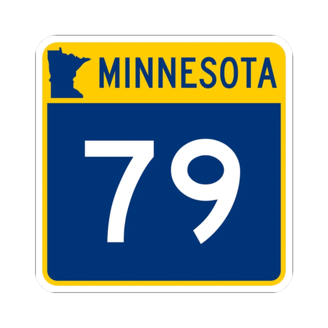 MN-79 (Minnesota) (Road Sign) STICKER Vinyl Kiss-Cut Decal 2 Inch White - The Sticker Space
