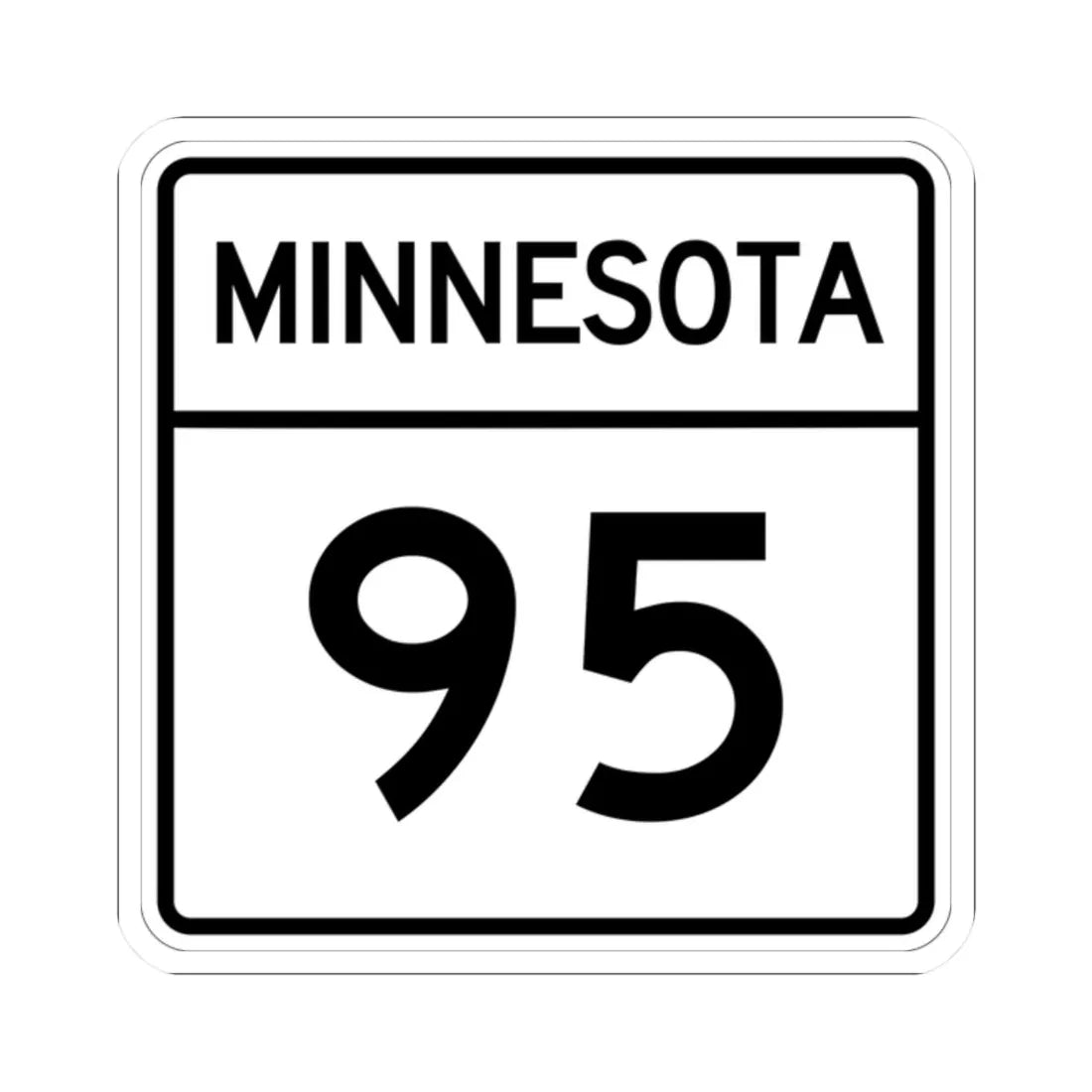 MN-95 1948 (Minnesota) (Road Sign) STICKER Vinyl Kiss-Cut Decal 2 Inch White - The Sticker Space