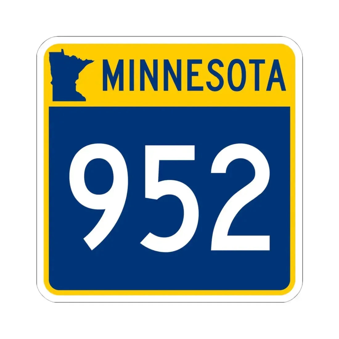 MN-952 (Minnesota) (Road Sign) STICKER Vinyl Kiss-Cut Decal 6 Inch White - The Sticker Space
