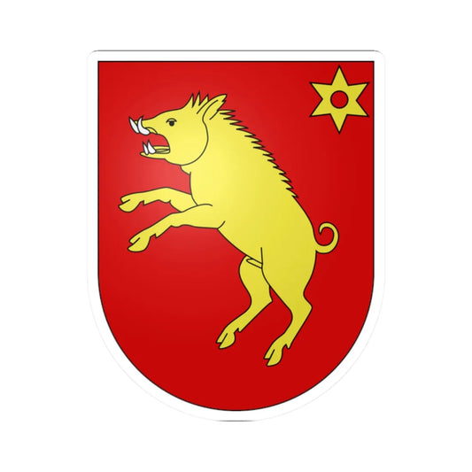 Ménières-coat of arms (Switzerland) (Coat of Arms) STICKER Vinyl Kiss-Cut Decal 2 Inch White - The Sticker Space