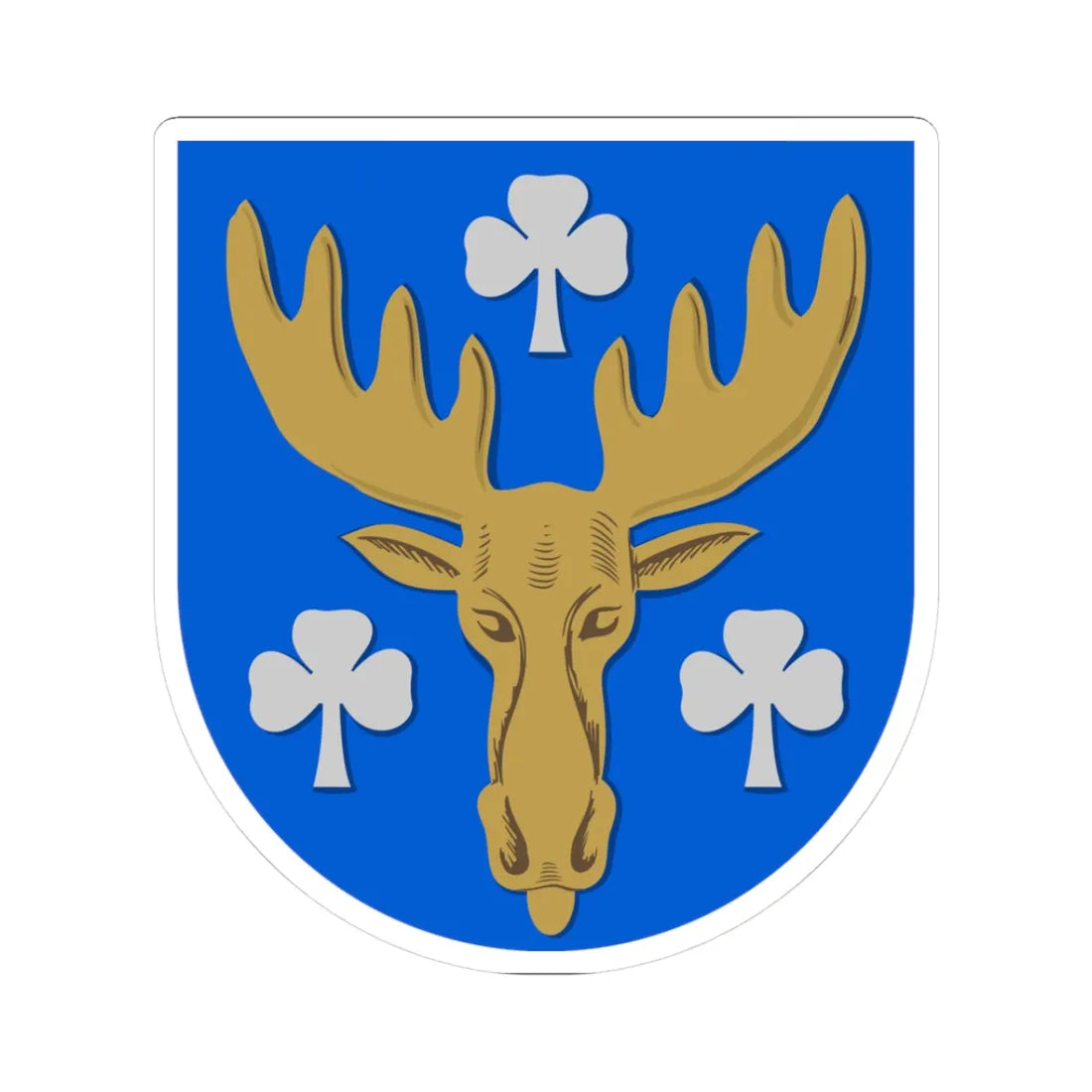 Mäntsälä.vaakuna (Finland) (Coat of Arms) STICKER Vinyl Kiss-Cut Decal 3 Inch White - The Sticker Space