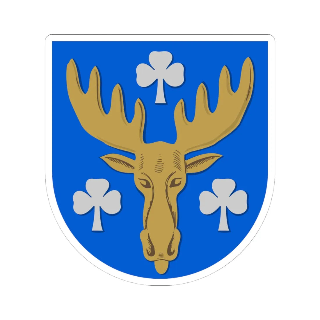 Mäntsälä.vaakuna (Finland) (Coat of Arms) STICKER Vinyl Kiss-Cut Decal 4 Inch White - The Sticker Space