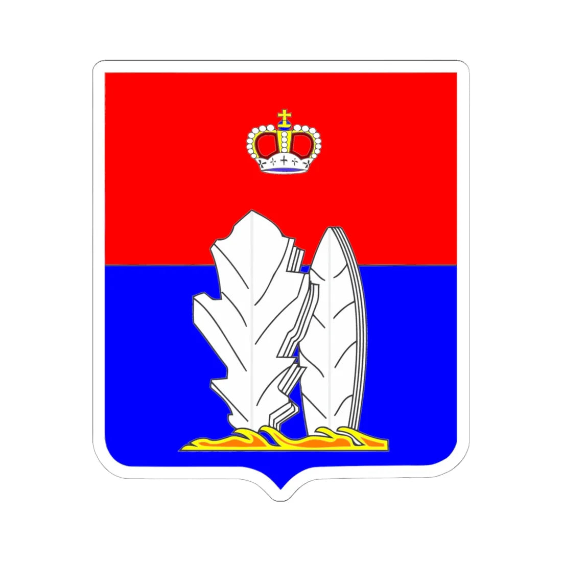 Mo gorod vsevolozhsk (Russia) (Coat of Arms) STICKER Vinyl Kiss-Cut Decal 6 Inch White - The Sticker Space