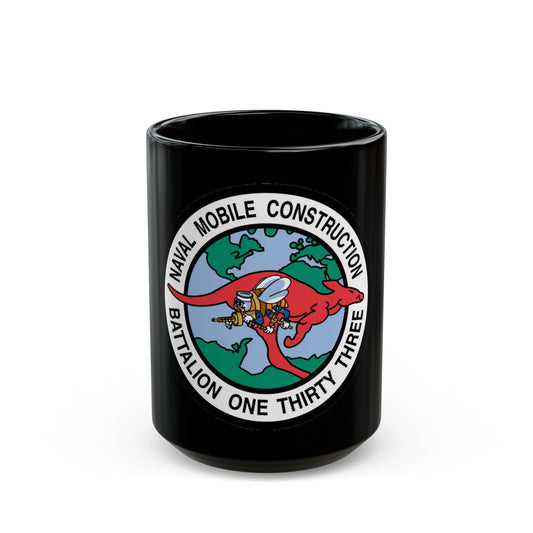 Mobile Construction Bn 133 NMCB 133 Seabee (U.S. Navy) Black Coffee Mug-15oz-The Sticker Space