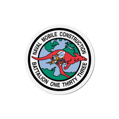 Mobile Construction Bn 133 NMCB 133 Seabee (U.S. Navy) Die-Cut Magnet-The Sticker Space