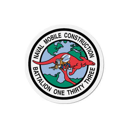 Mobile Construction Bn 133 NMCB 133 Seabee (U.S. Navy) Refrigerator Magnet - The Sticker Space