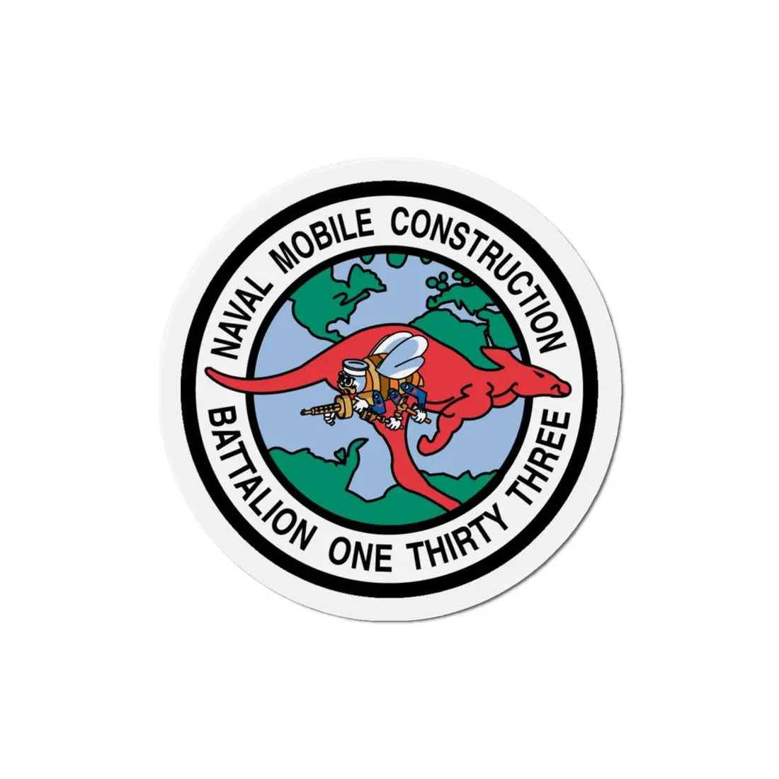 Mobile Construction Bn 133 NMCB 133 Seabee (U.S. Navy) Refrigerator Magnet - The Sticker Space