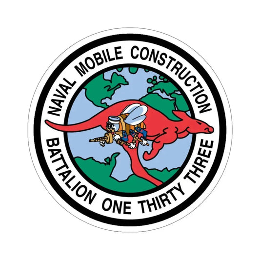 Mobile Construction Bn 133 NMCB 133 Seabee (U.S. Navy) STICKER Vinyl Die-Cut Decal 6 Inch - The Sticker Space