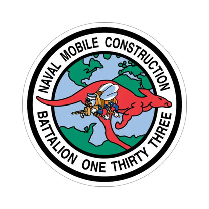Mobile Construction Bn 133 NMCB 133 Seabee (U.S. Navy) STICKER Vinyl Die-Cut Decal - The Sticker Space