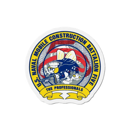 Mobile Construction Bn 5 NMCB 5 Seabee (U.S. Navy) Refrigerator Magnet 3 Inch - The Sticker Space