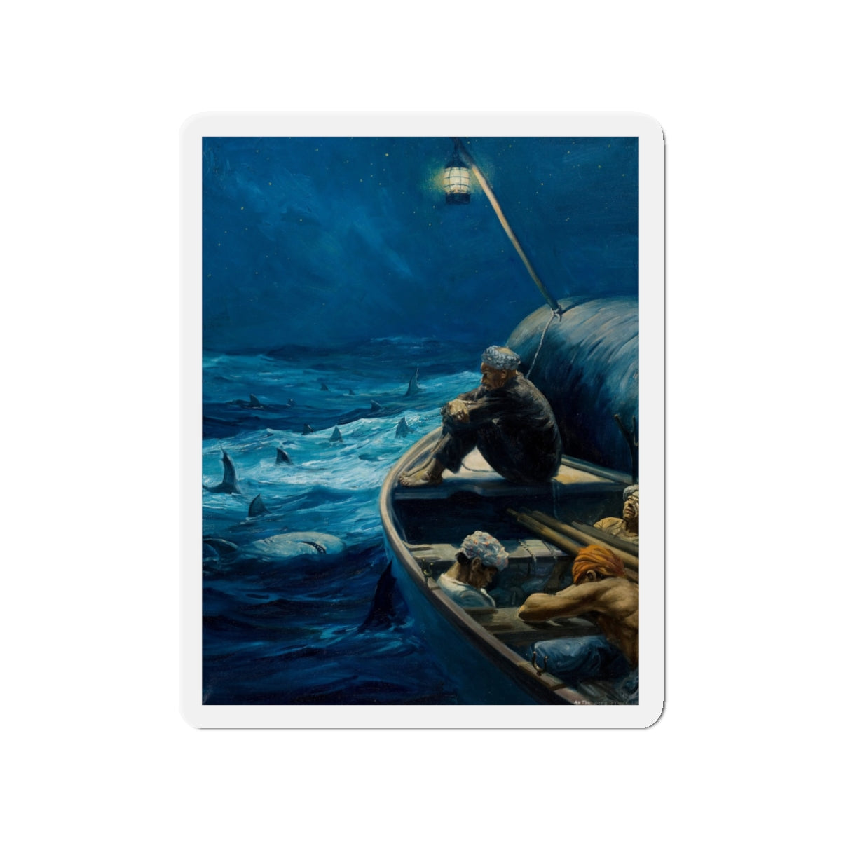 Moby Dick (Magazine Illustration) Refrigerator Magnet-3" x 3"-The Sticker Space