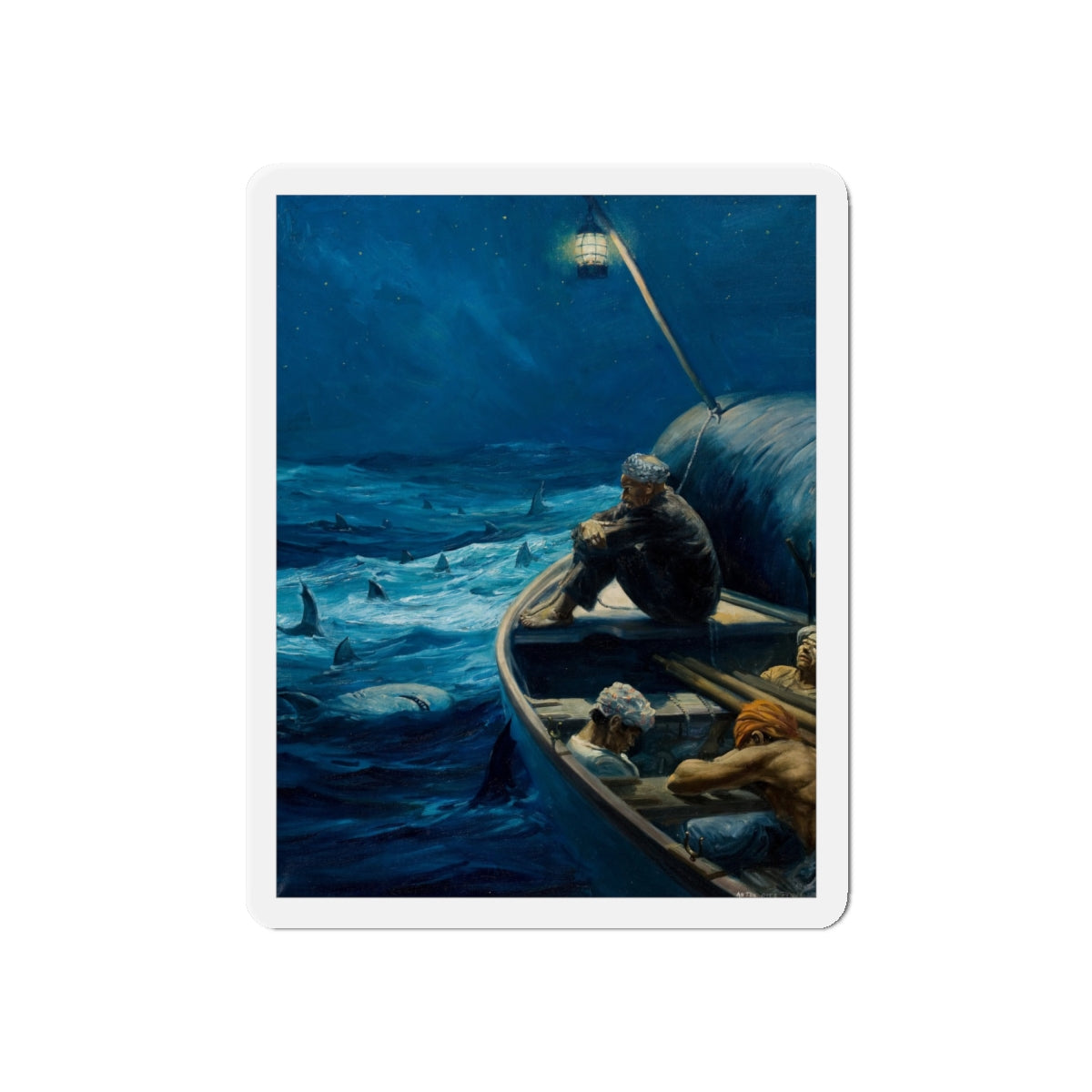 Moby Dick (Magazine Illustration) Refrigerator Magnet-6 × 6"-The Sticker Space