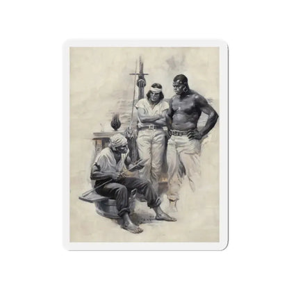 Moby Dick story illustration, 1930 (Magazine Illustration) Refrigerator Magnet 3 Inch - The Sticker Space