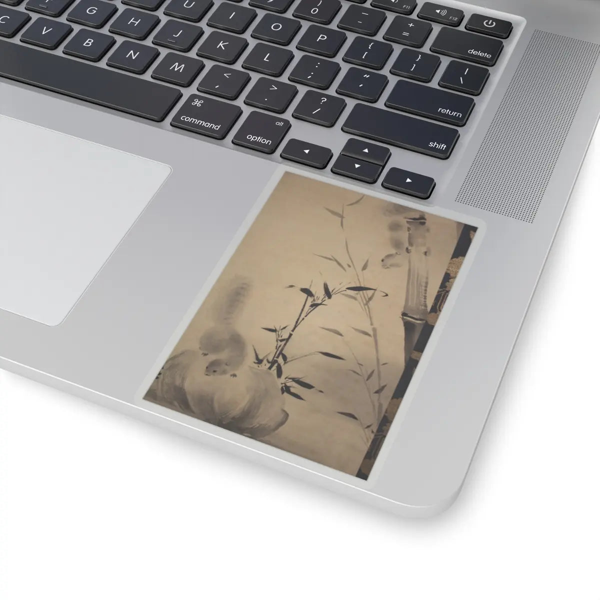Mochizuki Gyokusen 望月玉川 - Squirrels on Bamboo and Rock - 1812 v10 - STICKER Vinyl Kiss-Cut Decal