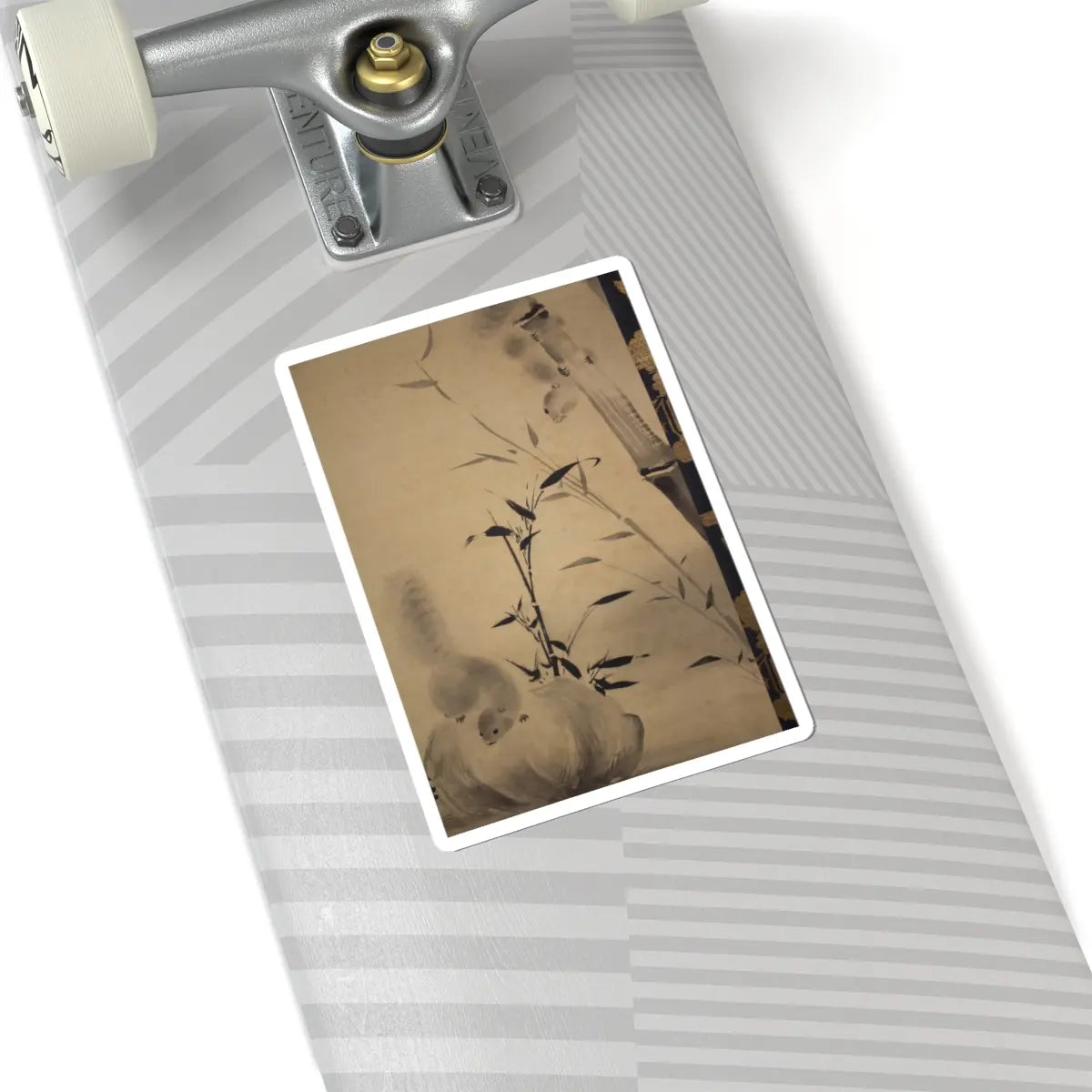 Mochizuki Gyokusen 望月玉川 - Squirrels on Bamboo and Rock - 1812 v10 - STICKER Vinyl Kiss-Cut Decal
