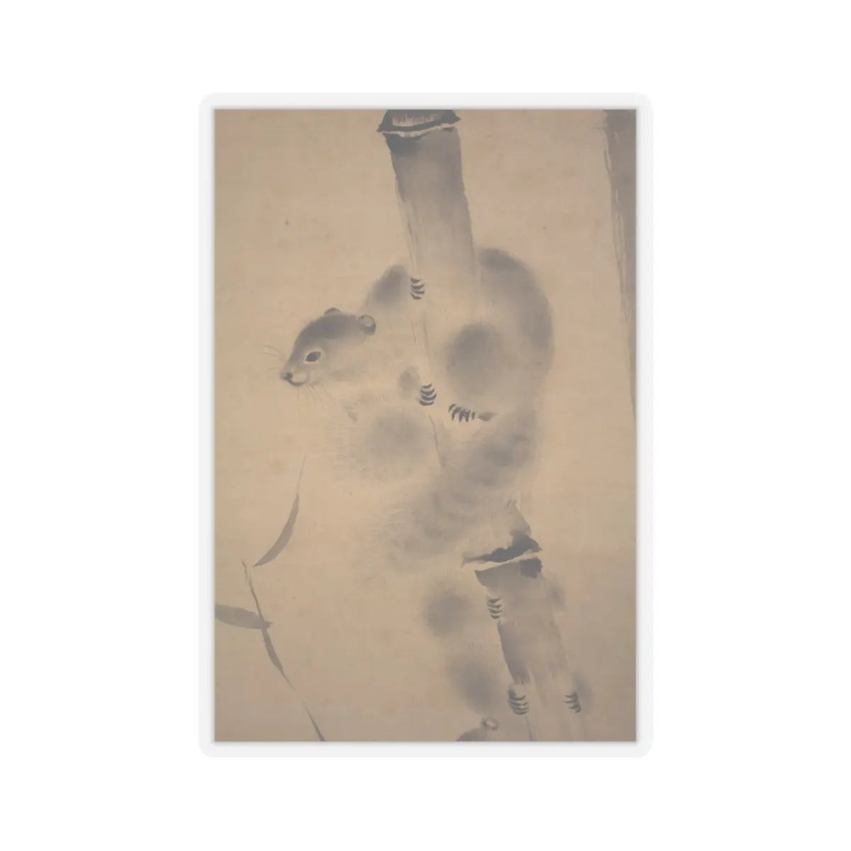 Mochizuki Gyokusen 望月玉川 - Squirrels on Bamboo and Rock - 1812 v4 - STICKER Vinyl Kiss-Cut Decal