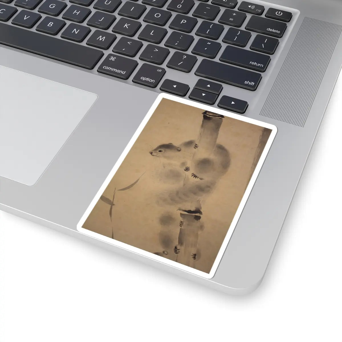 Mochizuki Gyokusen 望月玉川 - Squirrels on Bamboo and Rock - 1812 v4 - STICKER Vinyl Kiss-Cut Decal