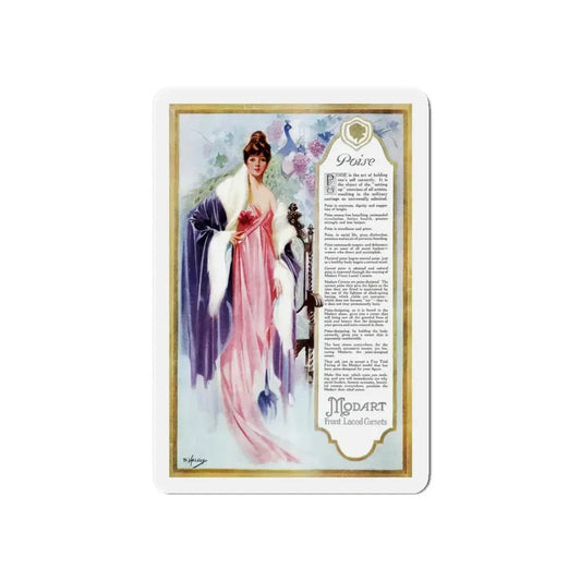 Modart Corsets ad, Ladies' Home Journal, March 1918 (Magazine Illustration) Refrigerator Magnet 6 Inch - The Sticker Space