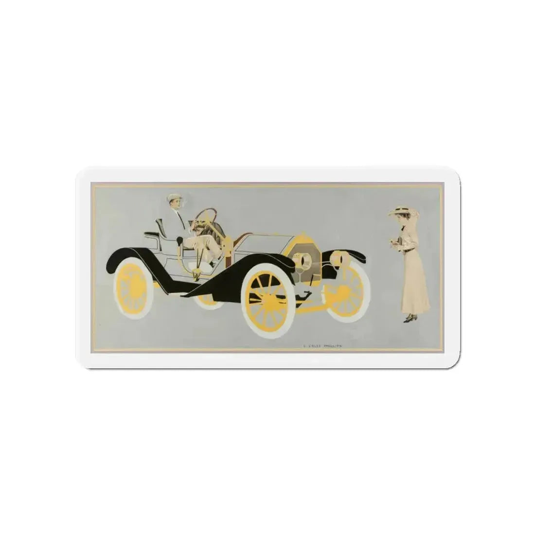 Model 20 Hudson Motor Car, ad illustration (Magazine Illustration) Refrigerator Magnet 4 Inch - The Sticker Space