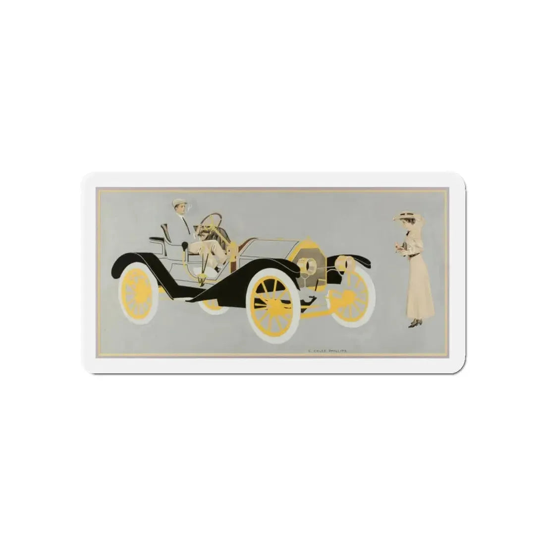 Model 20 Hudson Motor Car, ad illustration (Magazine Illustration) Refrigerator Magnet - The Sticker Space