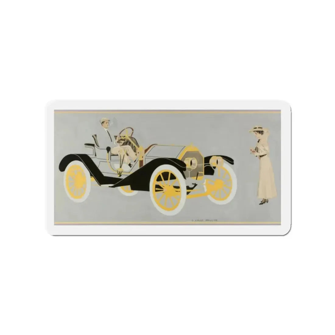 Model 20 Hudson Motor Car, ad illustration (Magazine Illustration) Refrigerator Magnet - The Sticker Space