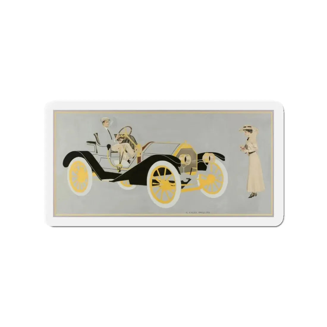 Model 20 Hudson Motor Car, ad illustration (Magazine Illustration) Refrigerator Magnet - The Sticker Space