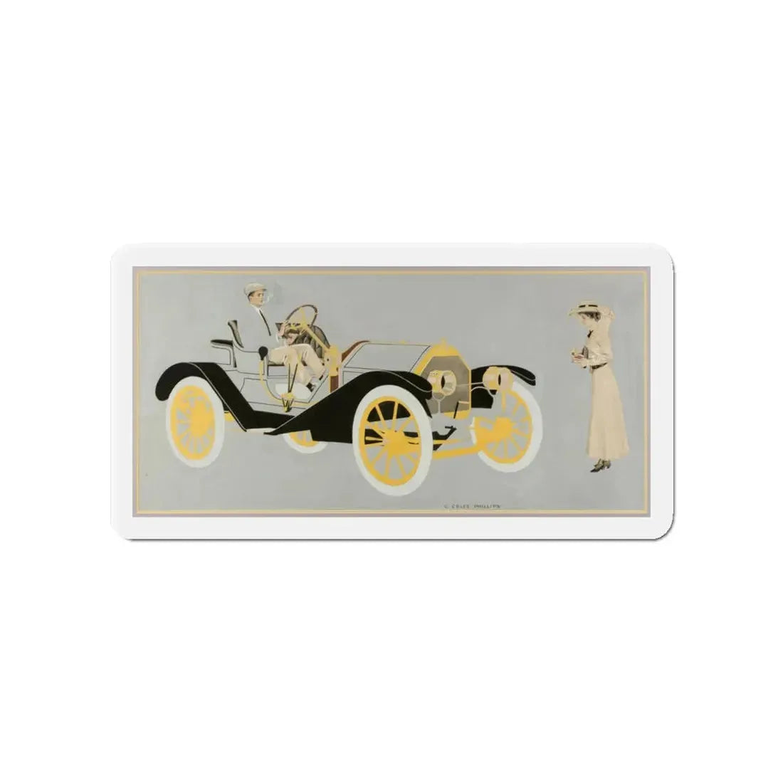 Model 20 Hudson Motor Car, ad illustration (Magazine Illustration) Refrigerator Magnet - The Sticker Space