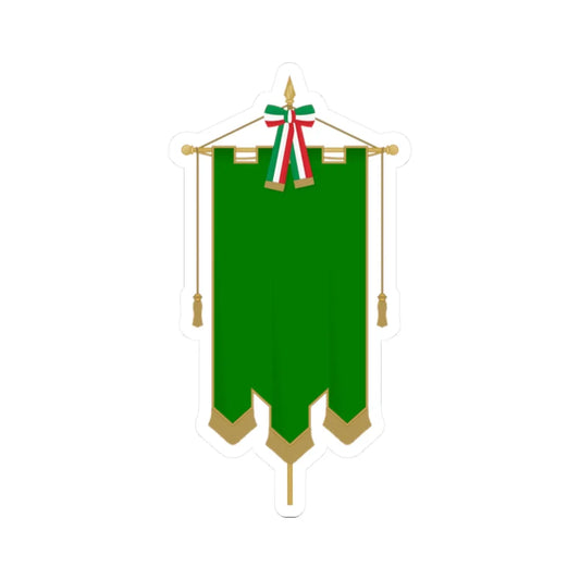 Modello-Gonfalone-Città-v1 (Italy) (Coat of Arms) STICKER Vinyl Kiss-Cut Decal 2 Inch White - The Sticker Space