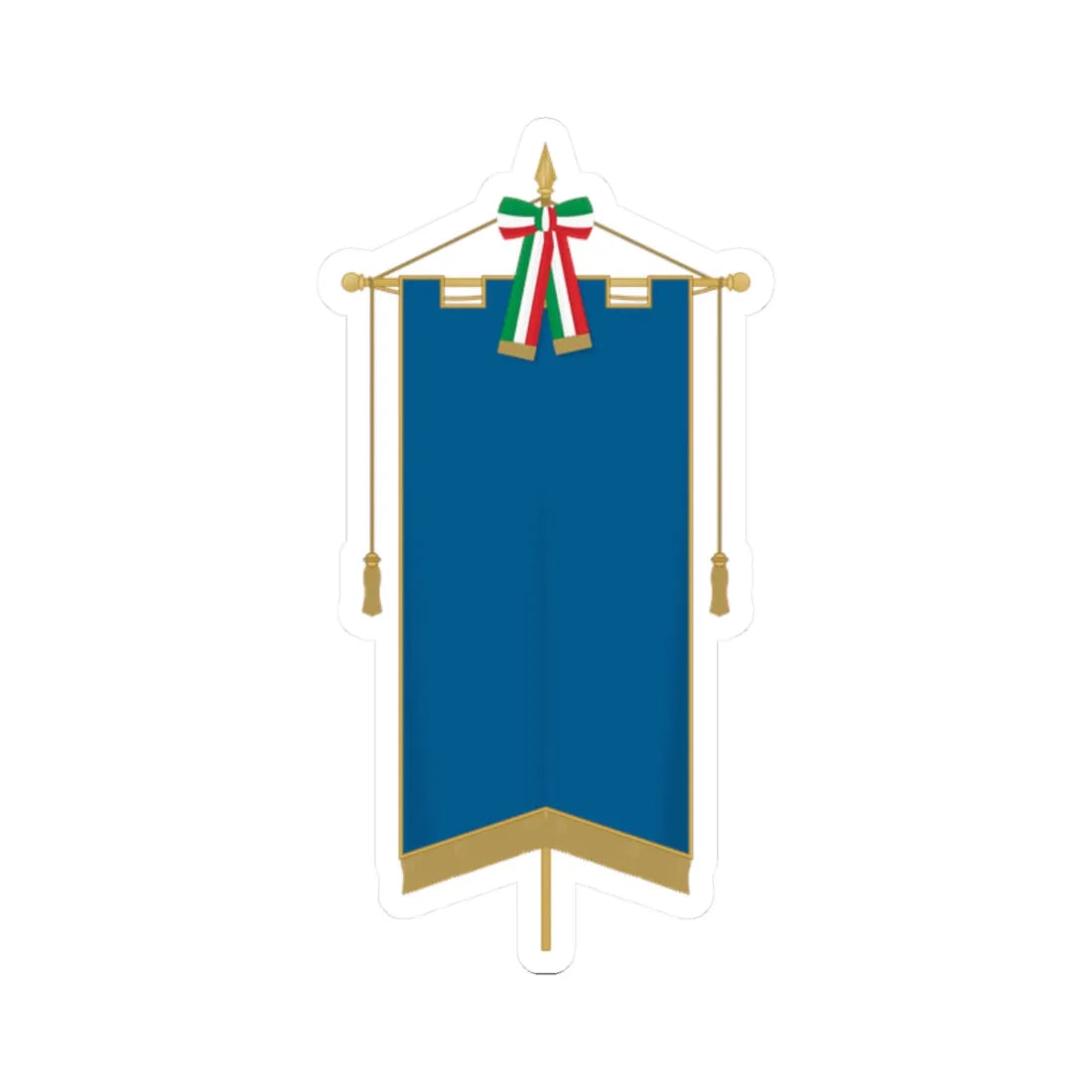 Modello-Gonfalone-Città-v3 (Italy) (Coat of Arms) STICKER Vinyl Kiss-Cut Decal 2 Inch White - The Sticker Space