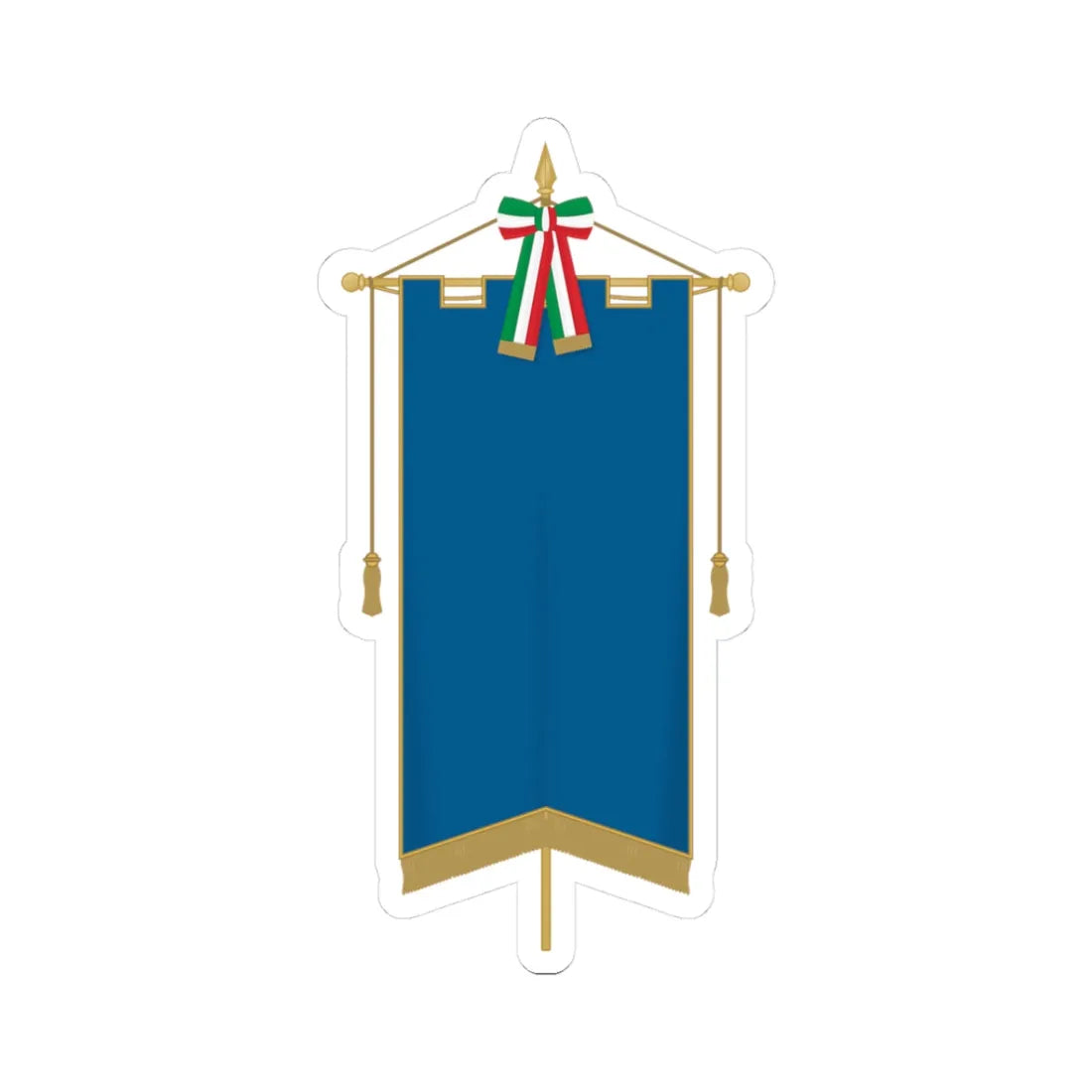 Modello-Gonfalone-Città-v3 (Italy) (Coat of Arms) STICKER Vinyl Kiss-Cut Decal 3 Inch White - The Sticker Space