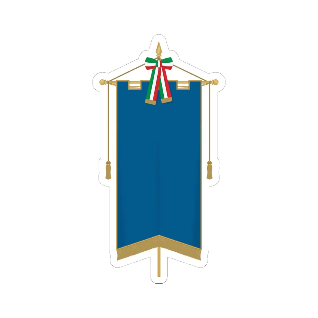 Modello-Gonfalone-Città-v3 (Italy) (Coat of Arms) STICKER Vinyl Kiss-Cut Decal 4 Inch White - The Sticker Space