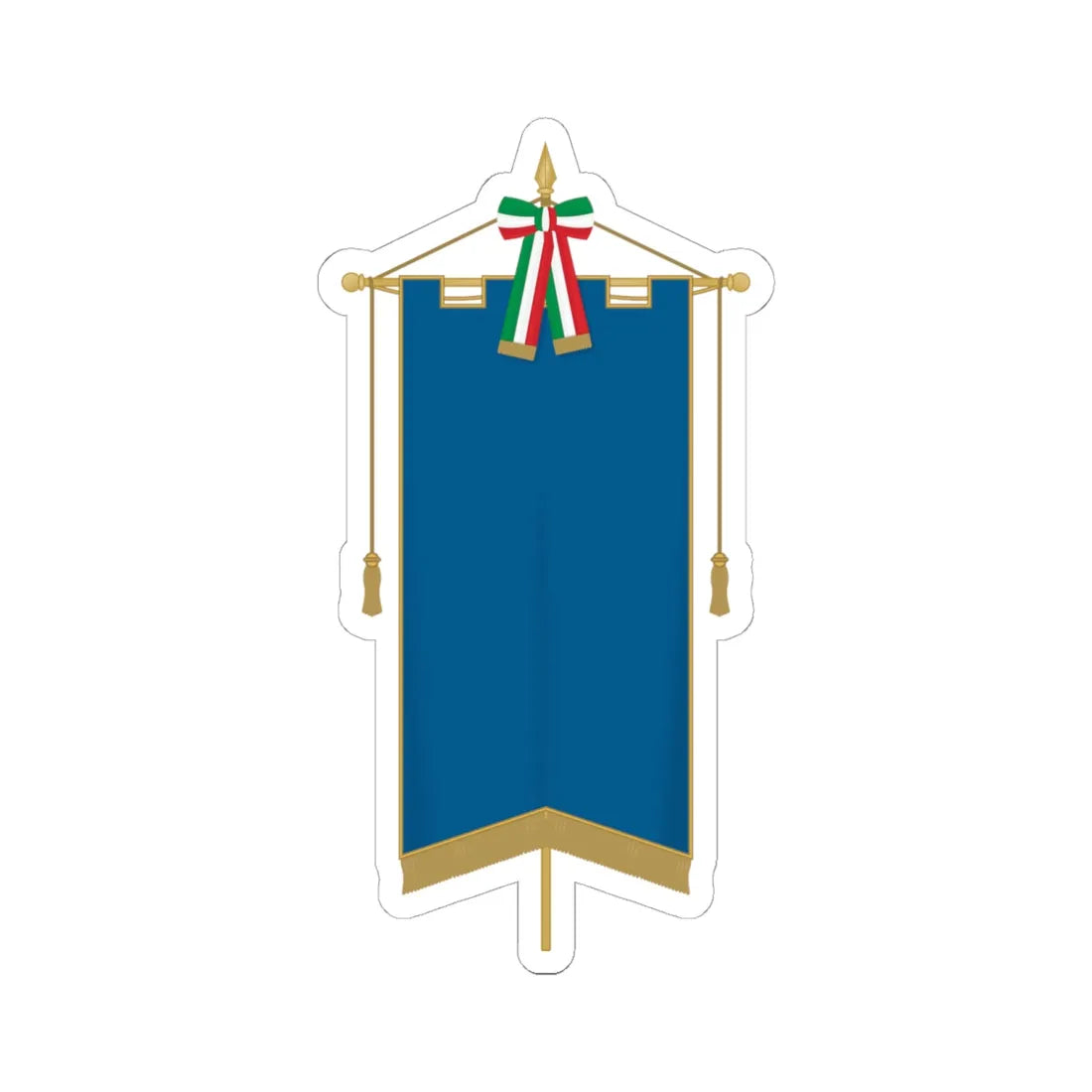 Modello-Gonfalone-Città-v3 (Italy) (Coat of Arms) STICKER Vinyl Kiss-Cut Decal 6 Inch White - The Sticker Space