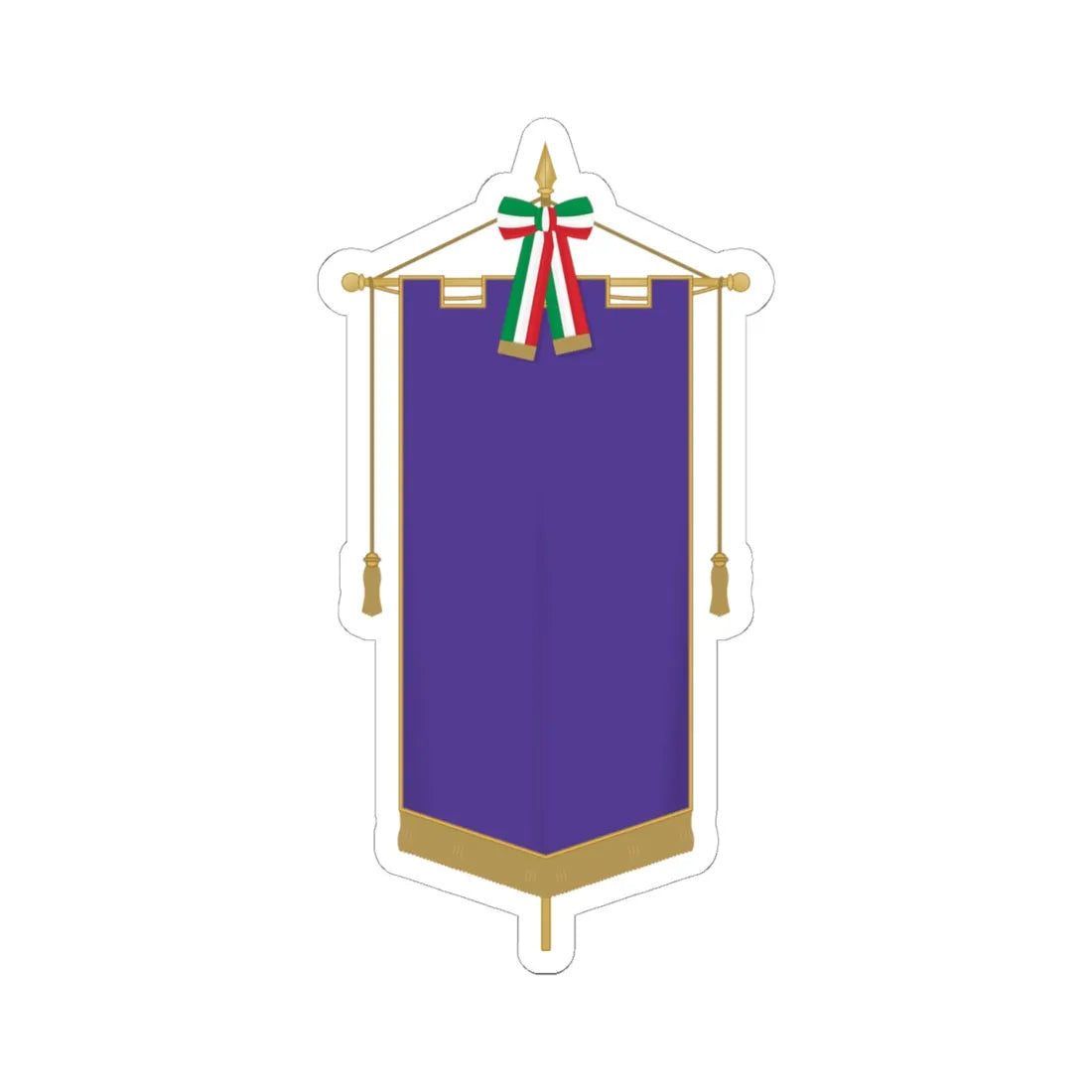 Modello-Gonfalone-Città-v4 (Italy) (Coat of Arms) STICKER Vinyl Kiss-Cut Decal 6 Inch White - The Sticker Space