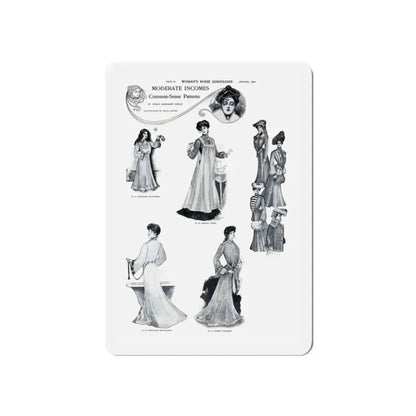 Moderate Incomes Common-Sense Patterns, Woman's Home Companion, January 1903 (Magazine Illustration) Refrigerator Magnet 5 Inch - The Sticker Space